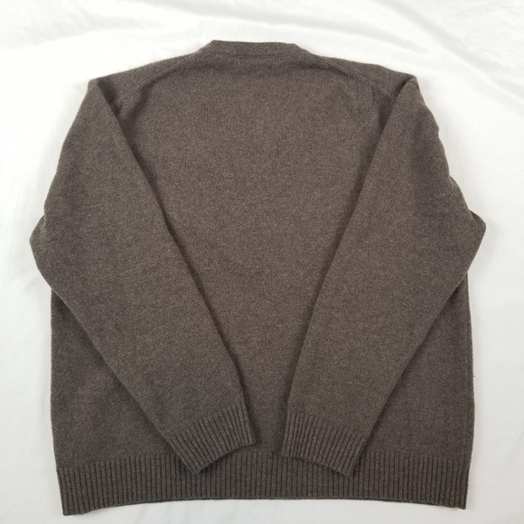 McNeal 100% Wool Men Sweater Pullover Knitwear V-Neck Long Sleeve Brown Sz XL - Picture 6 of 6